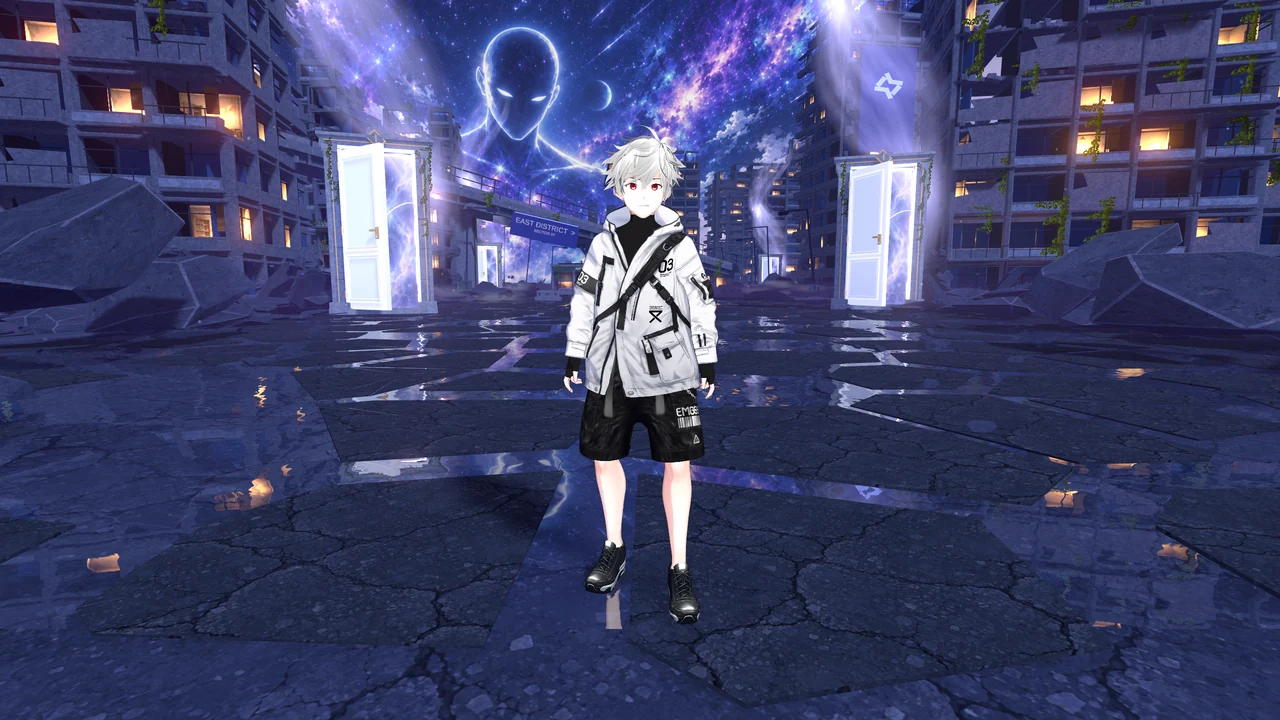Character 4 with silver hair and a white jacket in MainMenu